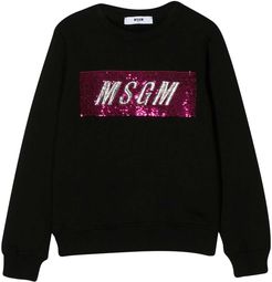 Black Sweatshirt With Frontal Logo