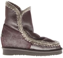 Eskimo Wine Color Wool & Leather Boots