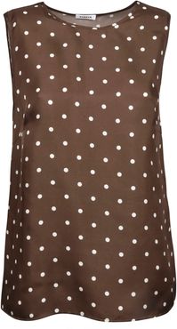 Dotted Print Sleeveless Top