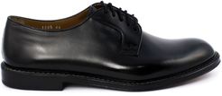 Black Semi-glossy Leather Derby Shoes