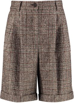 Checked Wool Shorts