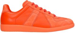 Replica Sneakers In Orange Suede And Leather