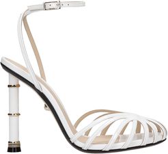 Diletta 110 Sandals In White Patent Leather