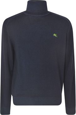 Logo Embroidered Turtleneck Sweater