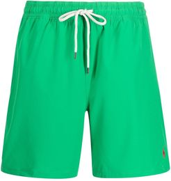 Green Nylon Swim Shorts With Logo