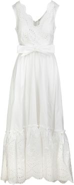 Long White Broderie-anglaise Dress