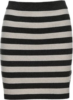 Knitted Striped High-waisted Skirt