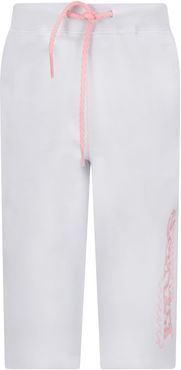 White Trousers With Logo For Girl