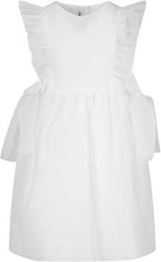 White Dress For Girl With Bows