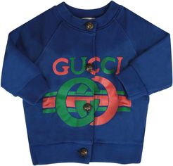 Royal Blue Sweatshirt With Logo For Baby Girl