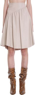 Skirt In Beige Leather