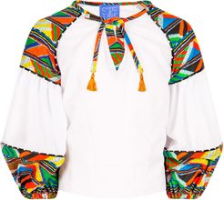 White Shirt For Girl With Colorful Details