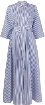 Long Cotton Striped Chemisier Dress