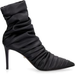 Gaia Draped Leather Ankle Boots