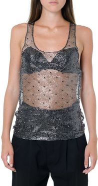 Chain Link Embellished Sleeveless Top