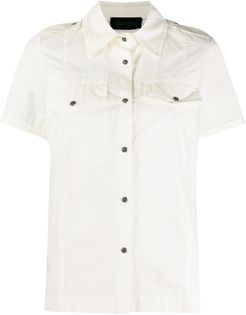 White Plisse Shirt For Woman