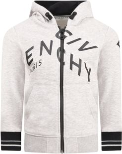 Grey Sweatshirt For Kids With Logo