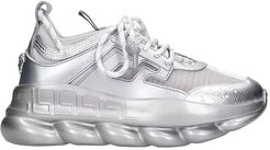 Chain Reaction Sneakers In Silver Synthetic Fibers
