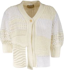Single-button Knitted Cropped Cardigan