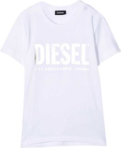 White T-shirt With White Frontal Logo