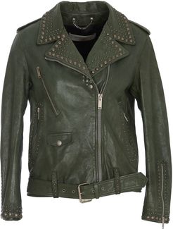 Golden Studs Chiodo Leather Jacket