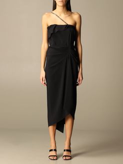 N° 21 Dress Midi Dress N&deg;21 With Draped Neckline