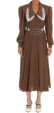 Polka Dot Dress With Embroidered Collar