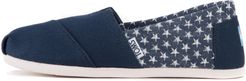 Toms for Women: Classic Americana Navy Canvas Stars Flats