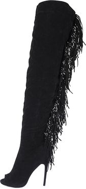 Thigh-High Fringe Boot Rose