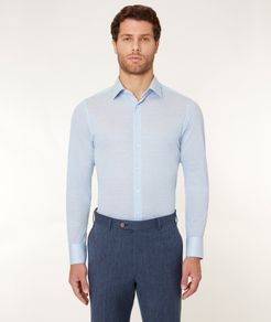 Camicia da uomo su misura, Canclini, Azzurra Piquet, Quattro Stagioni | Lanieri