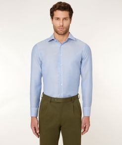 Camicia da uomo su misura, Reda Active, Oxford Azzurro Lana Lyocell, Quattro Stagioni | Lanieri