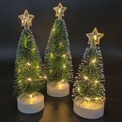 3 Albero di Natale artificiale Mini albero di Natale e luci, Tavolo decorativo in miniatura Mini alberi verdi per interni Ornamenti Alberi da tavolo
