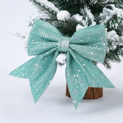 4 fiocchi di Natale con glitter, fiocchi di Natale, fiocchi per antenna, fiocchi per fai da te,decorazioni per albero di Natale, Lago Blu