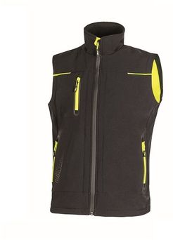Gilet UPower Universe in Softshell Scuro (Black Carbon), misura: L