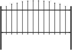 Recinzione Giardino Punta a Lancia (0,5-0,75)x1,7m Acciaio Nero