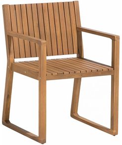 Sedia da giardino in legno di acacia marrone 80 x 59 cm resistente agli agenti atmosferici dal design classico - Legno chiaro