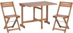Bistrot rustico da giardino in legno di acacia 2 sedie pieghevoli Tavolo allungabile - Legno chiaro