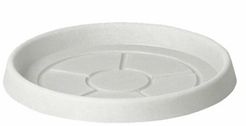 Sottovaso ''Tondo Classic'' in plastica per vasi da interno ed esterno. -30 cm / Bianco