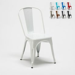 Stock 20 sedie Tolix Industrial metallo e acciaio per cucina e bar Steel One | Bianco