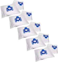 50x sacchetto compatibile con Miele S 400i - S 499i, S 4000 - S 4999 aspirapolvere - in microfibra, Typ F/J, 27cm x 20cm, bianco / blu