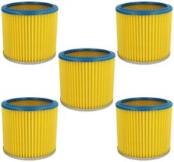 5x filtro tondo/ a Lamelle compatibile con aspirapolvere Praktiker PJ1000, PJ1100, PJ4000, PJ4500, PJ500, PJ700