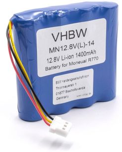 batteria compatibile con Moneual MEG7000MS, MR6500, MR6800, MR7700 aspirapolvere home cleaner (1400mAh, 12,8V, Li-Ion / LiFePO4)