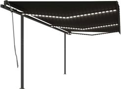 Tenda da Sole Retrattile Manuale con LED 6x3 m Antracite - Youthup