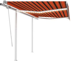 Tenda da Sole Retrattile Manuale LED 3x2,5 m Arancio Marrone - Arancione - Youthup