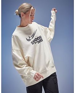 Felpa Oversize Swoosh Crew, BEIGE