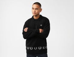 Laurel Wreath Knitted Crewneck Sweatshirt, Black