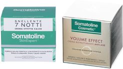 Somatoline Cosmetic® Snellente 7 Notti Crema Effetto Caldo + Volume Effect Crema Ristrutturante Anti-age