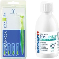 CURAPROX Prime plus 1.1 mm Scovolini + Perioplus+ Balance CX-P+CHX 0.05 Collutorio