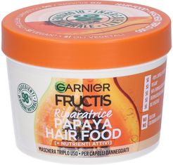 Maschera Riparatrice Fructis Hair Food, Maschera riparatrice 3in1 con formula vegana per capelli danneggiati, Papaya, 390 ml