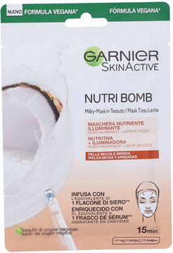 Maschera Viso in Tessuto Nutriente Illuminante NutriBomb con Latte di Cocco e Acido Ialuronico